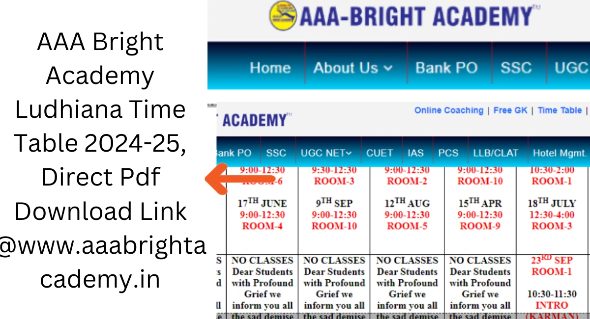 AAA Bright Academy Ludhiana Time Table 2024-25