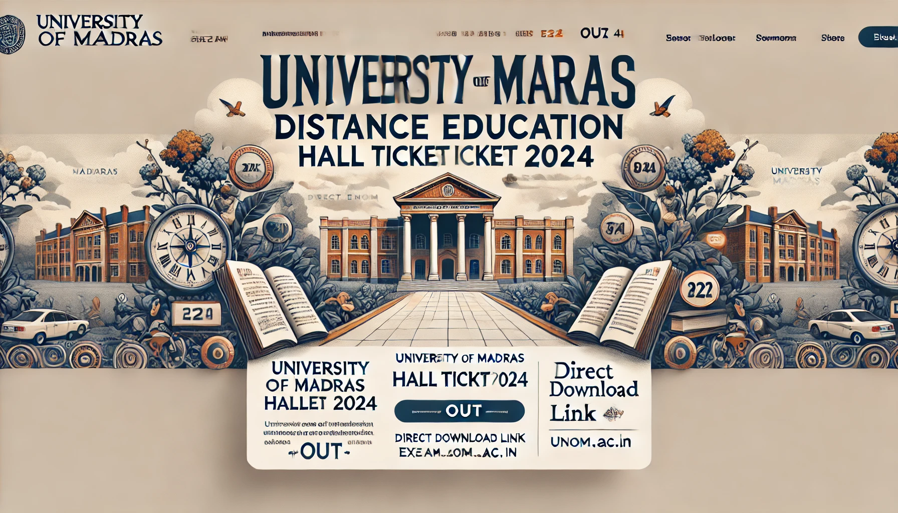 University Of Madras Distance Education Hall Ticket