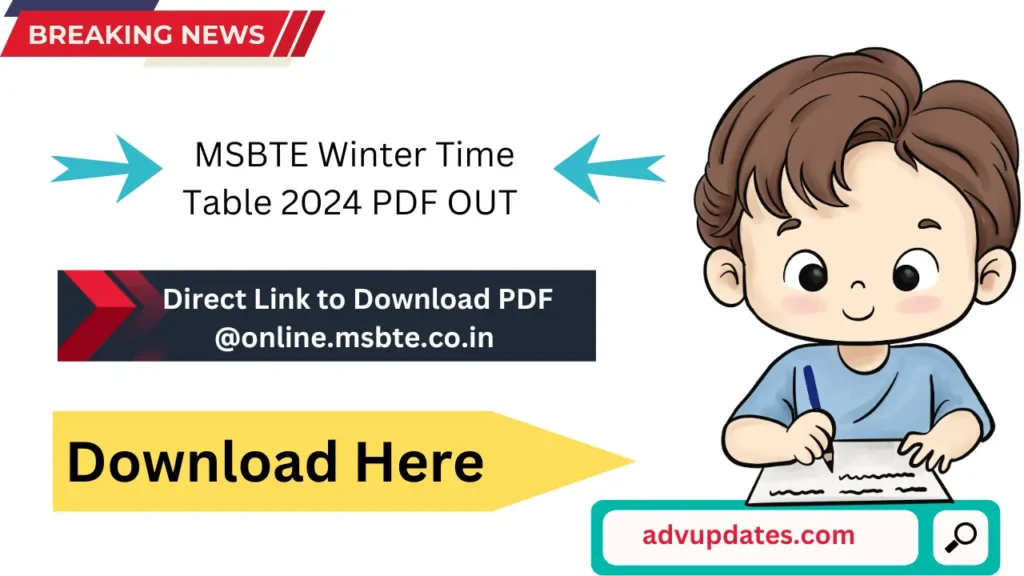 MSBTE Winter Time Table 2024 PDF Link